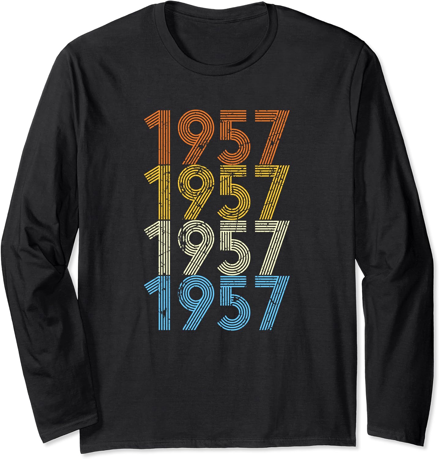 VintageRetroStil Geboren 1957 Geburtstagsgeschenk Langarmshirt Amazon.de Fashion
